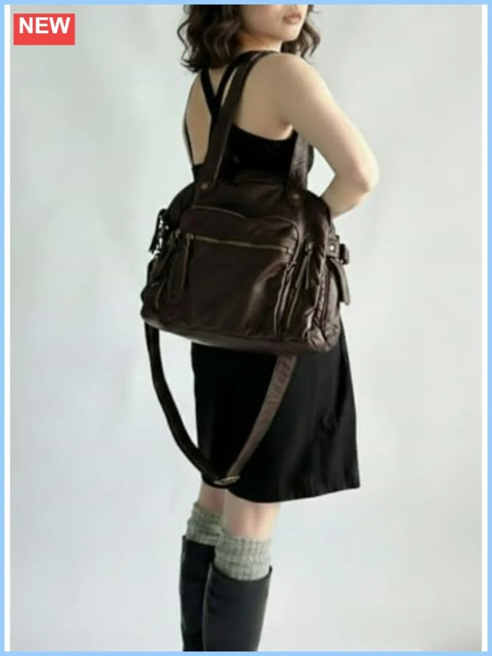 Faux Leather Hobo Shoulder Bag Large Tote Fits 13in Laptop Y2K Purse